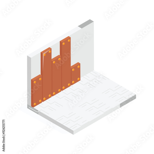 Get this amazing icon of tiling in modern isometric style