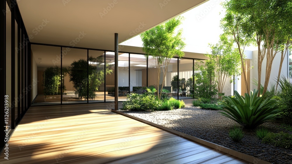Modern Oasis: Serene Garden Courtyard in Contemporary Architecture Modern Oasis: Serene Garden Courtyard in Contemporary Architecture