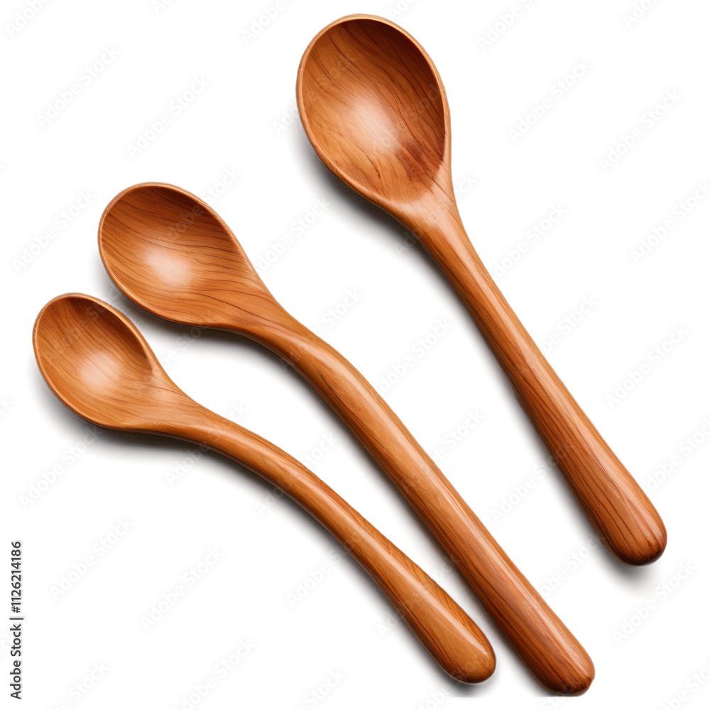 Wooden Spoon Isolated on Transparent Background Wooden Spoon Isolated on Transparent Background