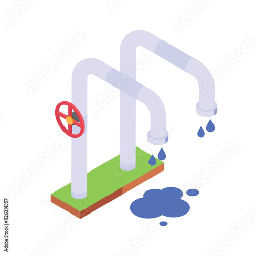 A water pipe leaking, indicating plumbing or infrastructure issues