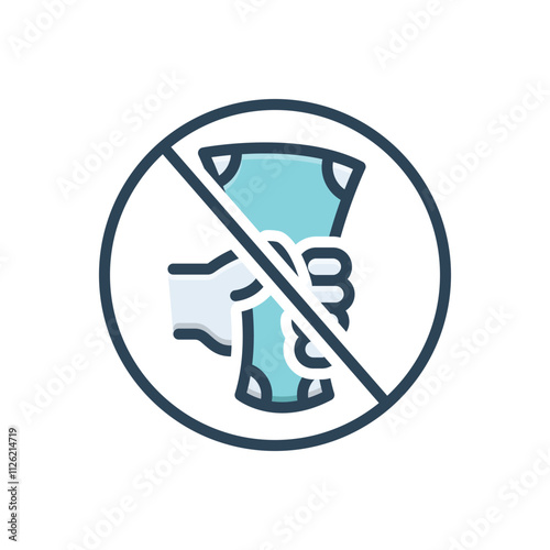 Color illustration icon for stop