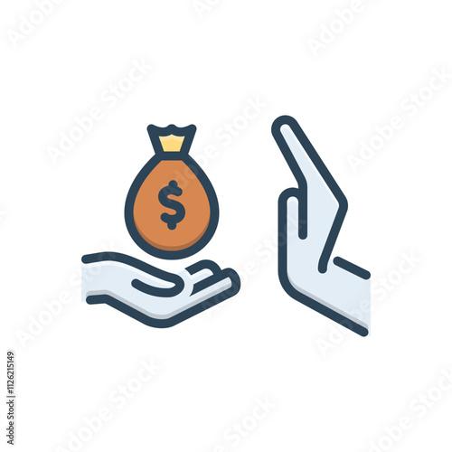 Color illustration icon for anti corruption