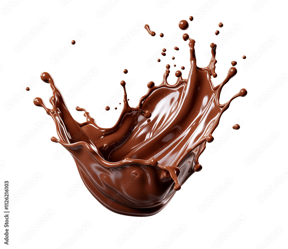 chocolate splashing isolated on white background chocolate splashing isolated on white background