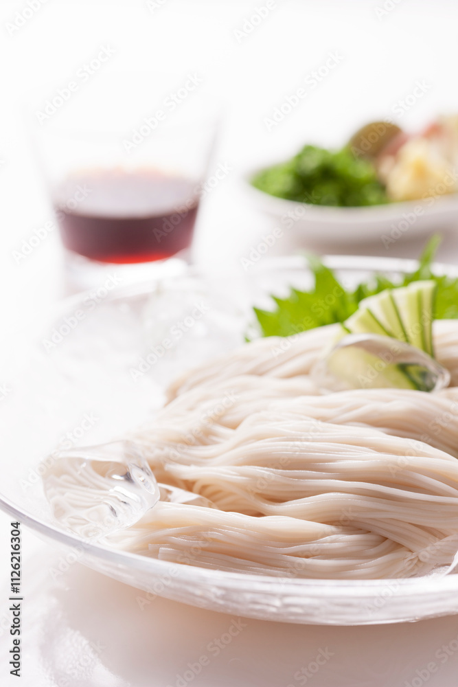 Somen noodle on a white table Somen noodle on a white table