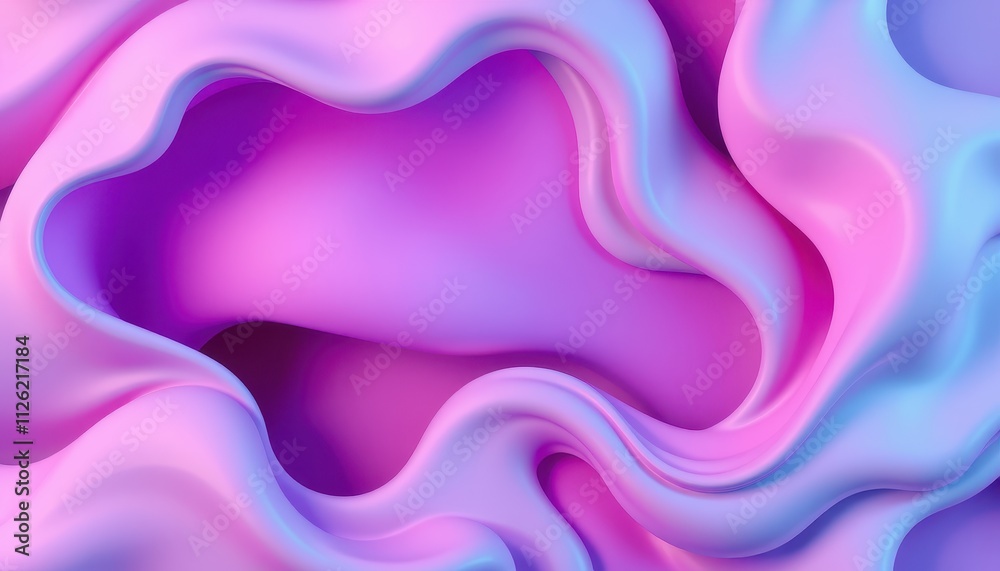 Abstract Pink and Purple Liquid Swirls Design
