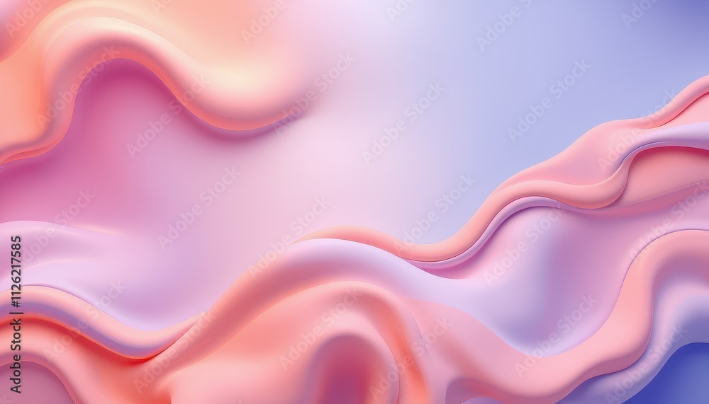 Obraz premium Abstract Pink and Purple Wavy Fluid Design