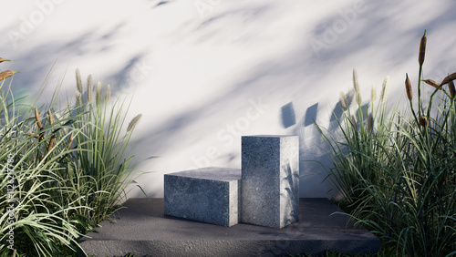 nature background product forest empty green natural display podium cosmetic.