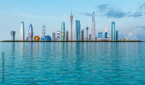 Skyline of Landmark Buildings in the Greater Bay Area of Guangdong Province, China