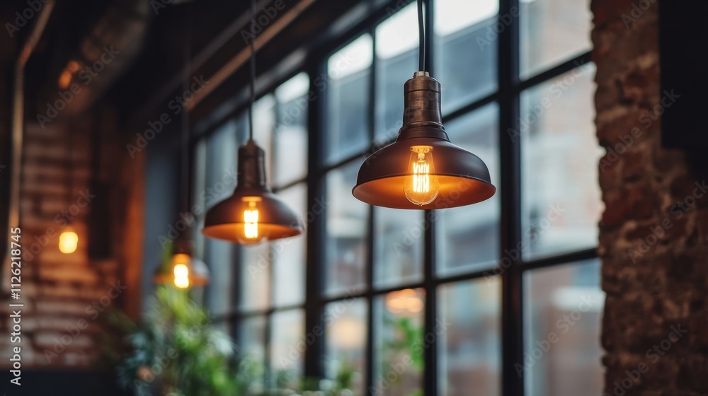Obraz premium High-tech lighting enhances productivity and ambiance in a modern office setting