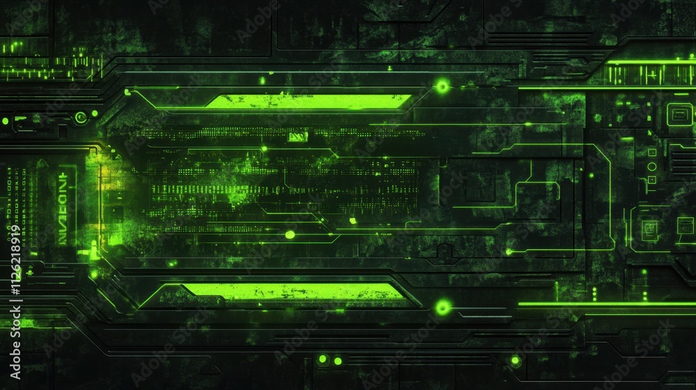 Horizontal banner with neon green glowing text and binary numbers against a dark grunge backdrop. Horizontal banner with neon green glowing text and binary numbers against a dark grunge backdrop.