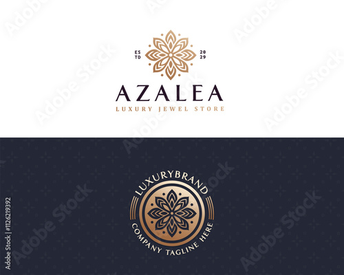 Royal elegant luxury lotus flower aesthetic logo template for business company