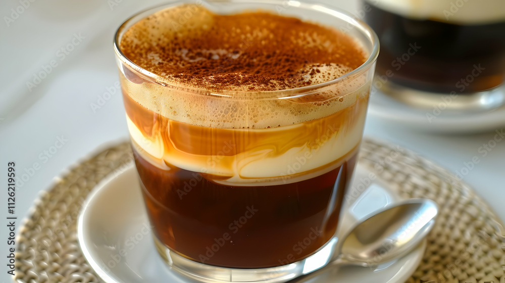 Layered Coffee Drink Photo: Creamy, Frothy Beverage