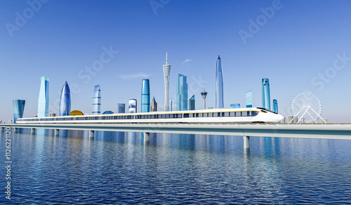 Skyline of Landmark Buildings in the Greater Bay Area of Guangdong Province, China