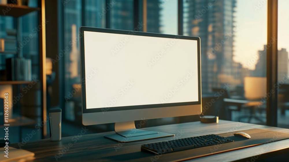 Modern Desktop Computer Setup In Office Setting Modern Desktop Computer Setup In Office Setting