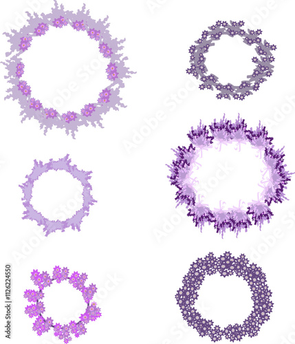 set of frames for various types of designs on the theme of spring and flowers photo