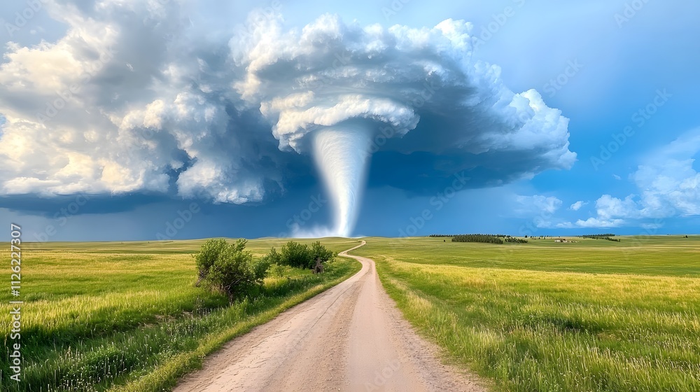 Rare tornado over water open field nature photography dramatic sky ground view tornado formation Rare tornado over water open field nature photography dramatic sky ground view tornado formation