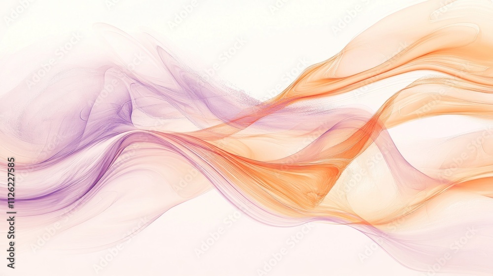 Abstract Pastel Waves Flowing Gently Across White Abstract Pastel Waves Flowing Gently Across White