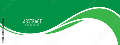 Abstract green curve banner background. Vector illustration	