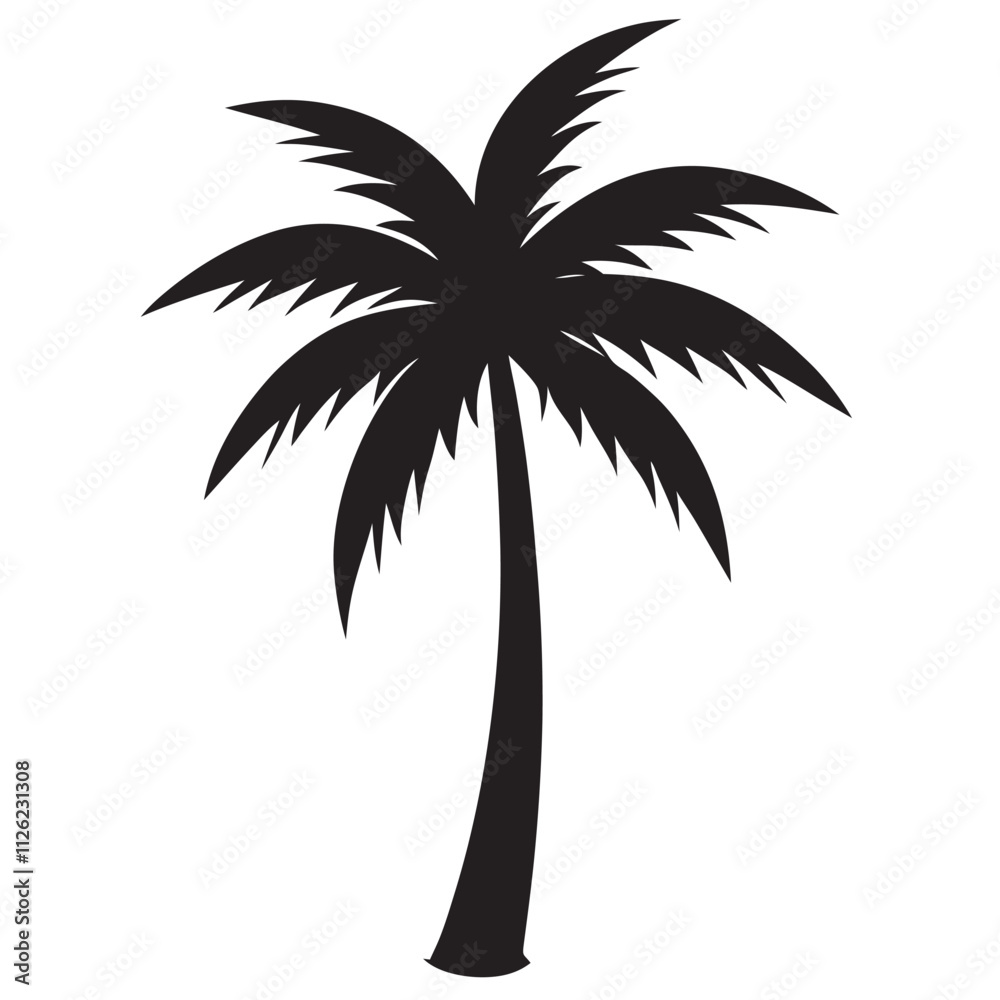 Obraz premium Palm Tree Silhouette on a white background