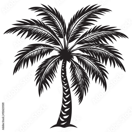 Palm Tree Silhouette on a white background