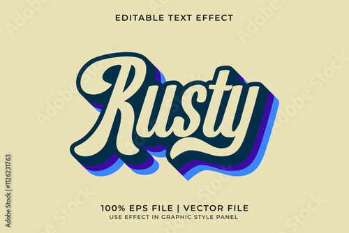 3D Editable vector text effect in Retro or Vintage style
