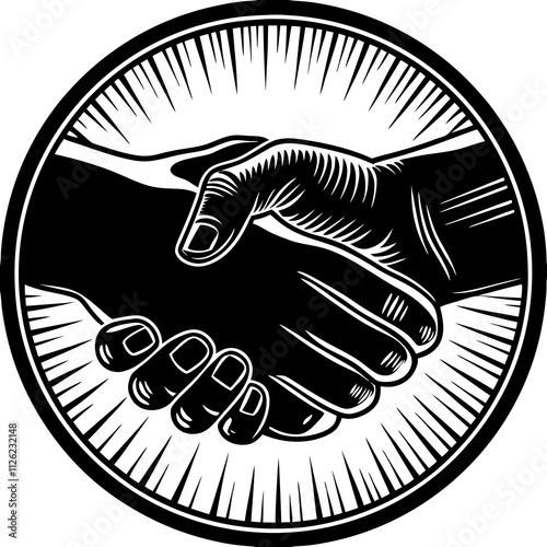 black and white hand