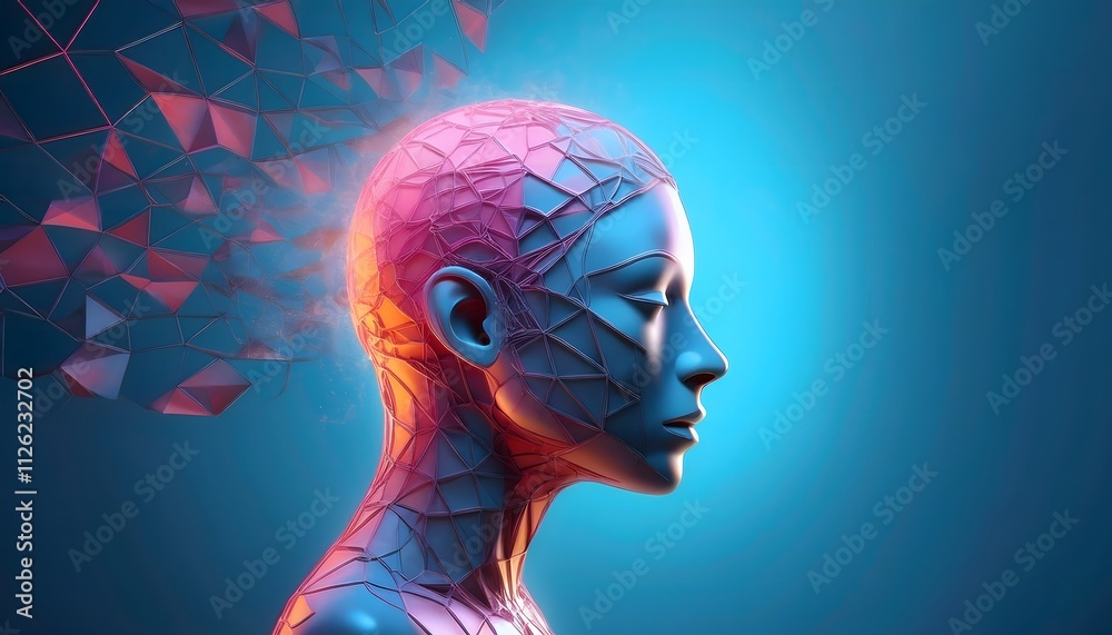 Mental health and depression concepts: Depression, abstract mind with fragmented thoughts. Mental health and depression concepts: Depression, abstract mind with fragmented thoughts.