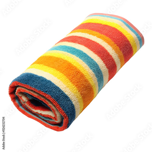 Summer isolated transparent towel on sandy beach relaxing environment vibrant colors serene viewpoint