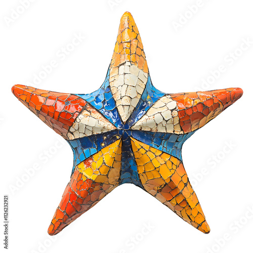 Isolated summer starfish on transparent surface coastal beach nature photography relaxed environment close-up view vibrant colors