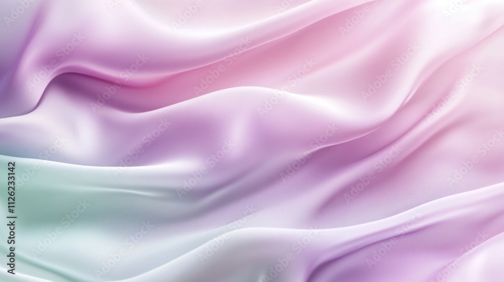 Obraz premium Pastel Draped Silk Fabric Showing Soft Waves and Colors
