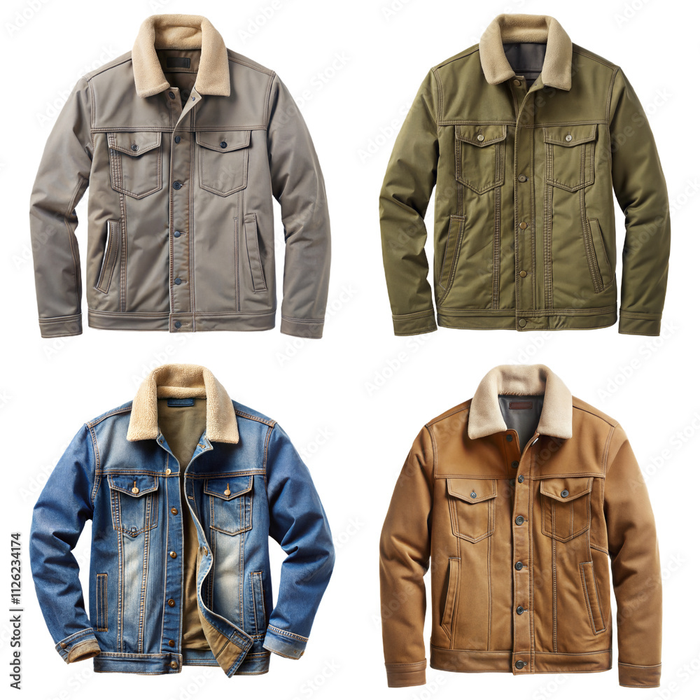 stylish trucker jacket for men, perfect for winter wear. High-quality transparent PNG image stylish trucker jacket for men, perfect for winter wear. High-quality transparent PNG image