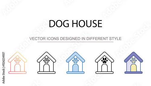 Dog house icon design with white background stock illustration