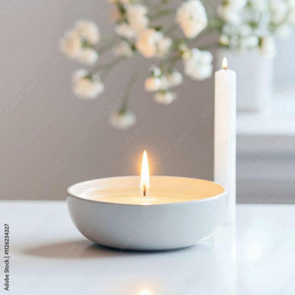 Always loved and remembered. A serene setting with lit candles and delicate flowers. Always loved and remembered. A serene setting with lit candles and delicate flowers.