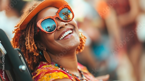 A disabled person enjoying a cultural event or festival, blending joy, diversity, and inclusivity.
