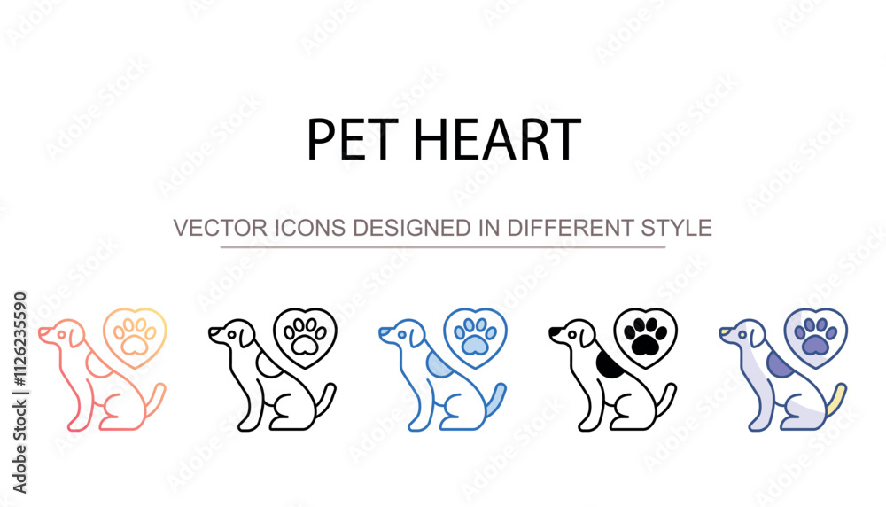 Pet heart icon design with white background stock illustration Pet heart icon design with white background stock illustration
