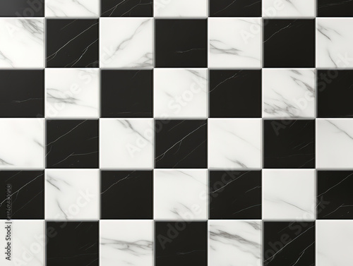 Attractive Top view of a marble chessboard or chess board