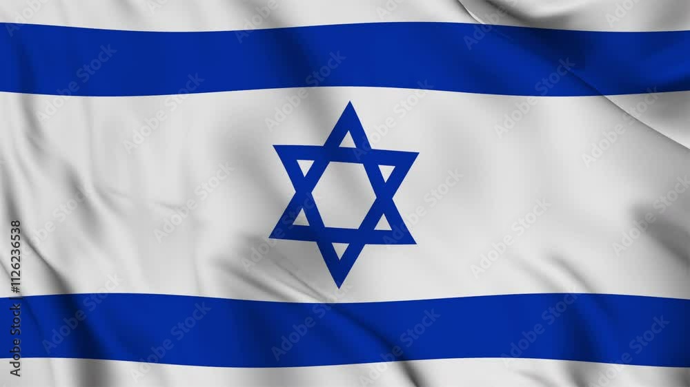 Israel flag seamless loop animation. high resolution flag video. 4K Israel flag seamless loop animation. high resolution flag video. 4K