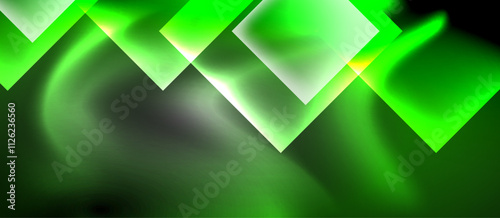 Dark neon colors with glass square shapes