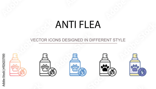 Anti flea icon design with white background stock illustration