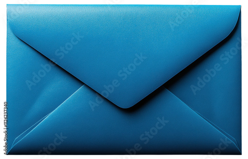 Blue leather envelope with textured surface