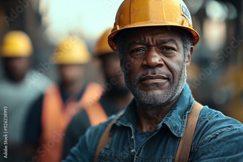 Confident Senior Construction Worker Portrait Industrial Teamwork