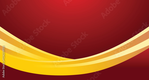 A red and gold wave patterned background with a red and gold color scheme.