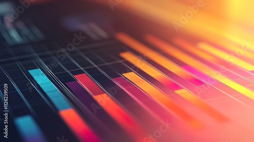 Abstract Colorful Bar Graph in 3D Perspective