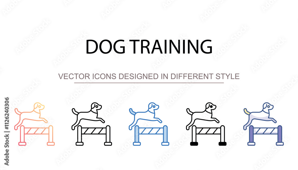 dog training icon design with white background stock illustration dog training icon design with white background stock illustration