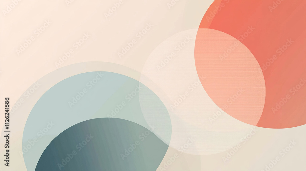 Abstract geometric shapes in soft pastel colors, featuring subtle gradients and a clean background, ideal for modern design projects with a minimalist aesthetic.