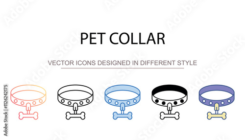 Pet Collar icon design with white background stock illustration