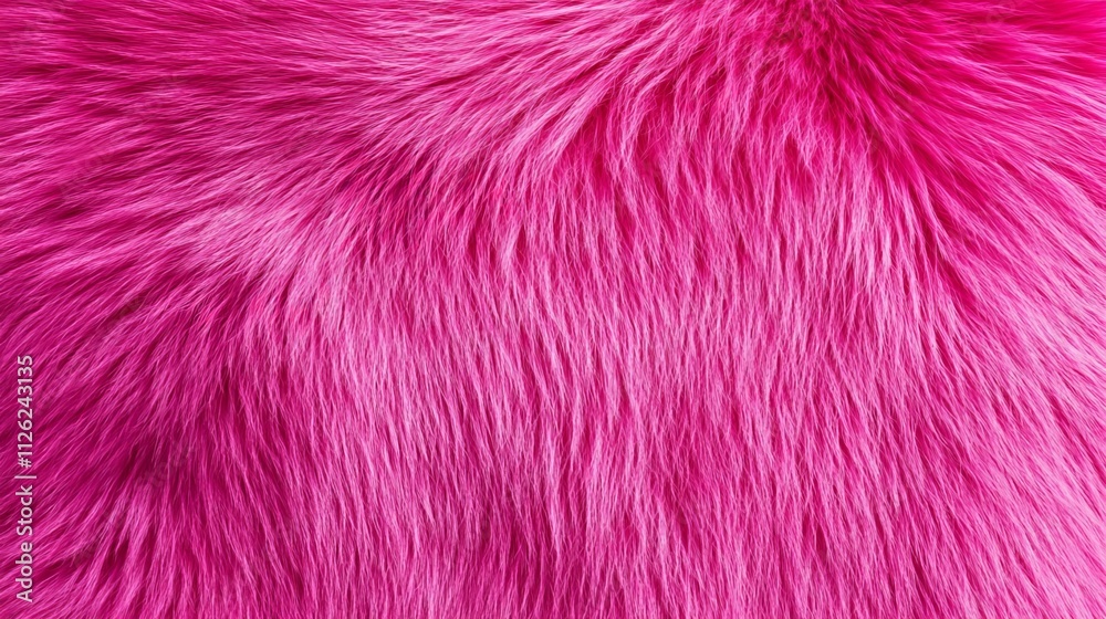 Fototapeta premium Pink fur texture top view. Fur pattern.