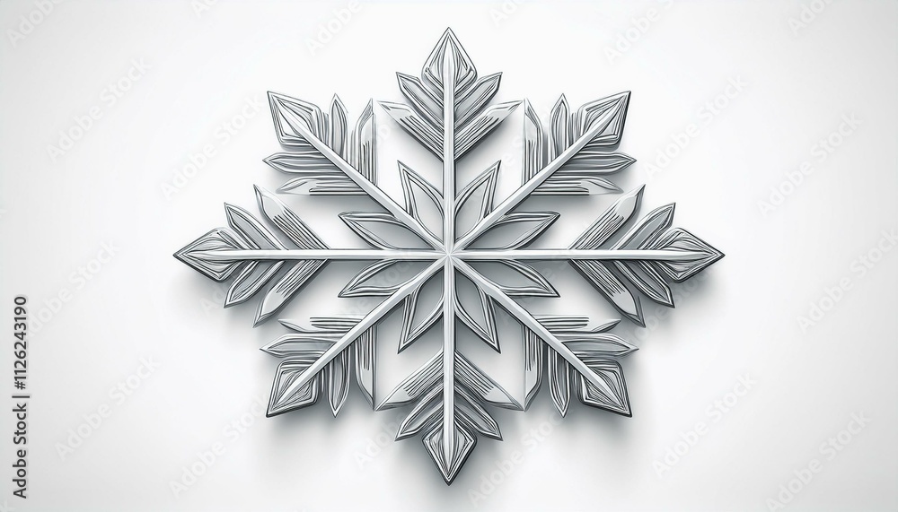 Simple snowflake icon silver shape white on isolated white background Simple snowflake icon silver shape white on isolated white background
