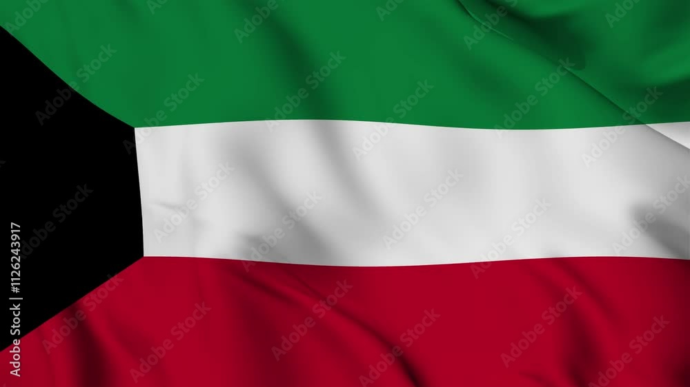 Kuwait flag seamless loop animation. high resolution flag video. 4K Kuwait flag seamless loop animation. high resolution flag video. 4K