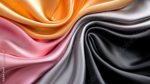 Satin fabric closeup rich colors textiles studio macro photography photo